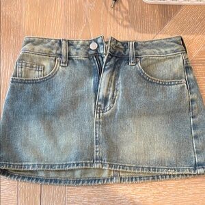 PacSun Light Wash Denim Mini Skirt